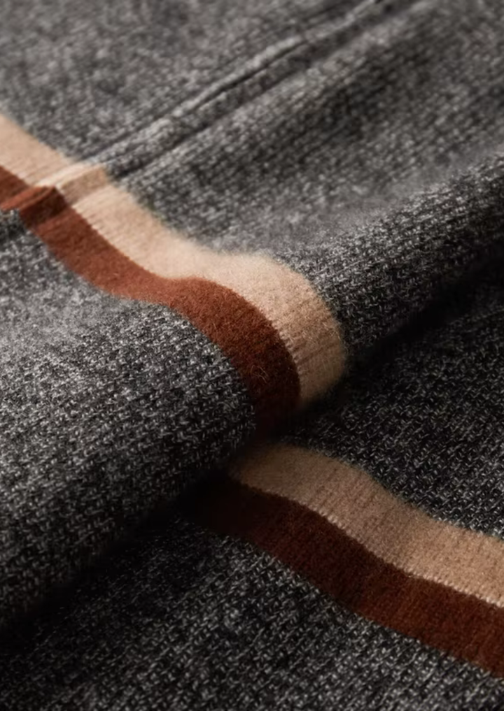 The Pure Cashmere Striped Zip Cardigan