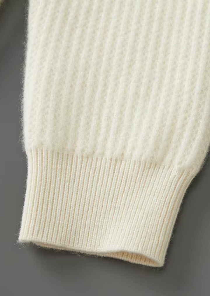 Pure Merino Ribbed Zip Hoodie cream white image 6 #color_cream-white