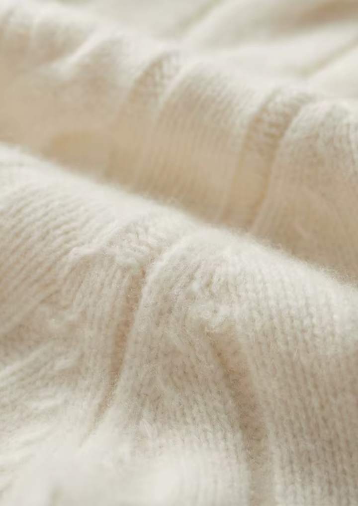 Pure Merino Dual Zip Cable Cardigan ivory image 7 #color_ivory