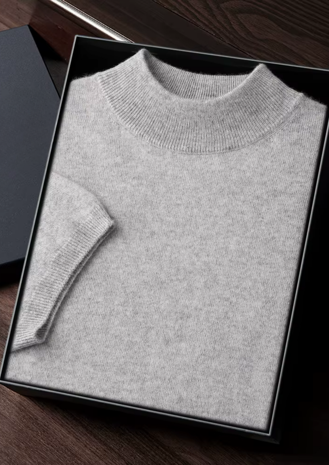 Cashmere Mock Neck T-Shirt light gray image 1 #color_light-gray