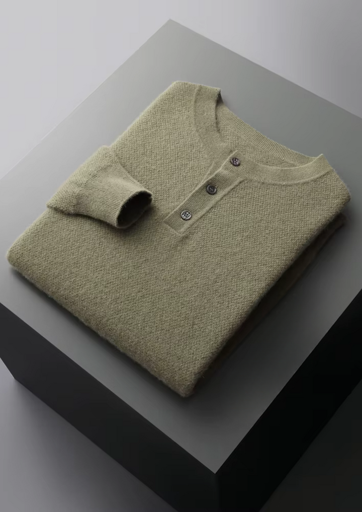 Cashmere Henley Sweater olive image 1 #color_olive