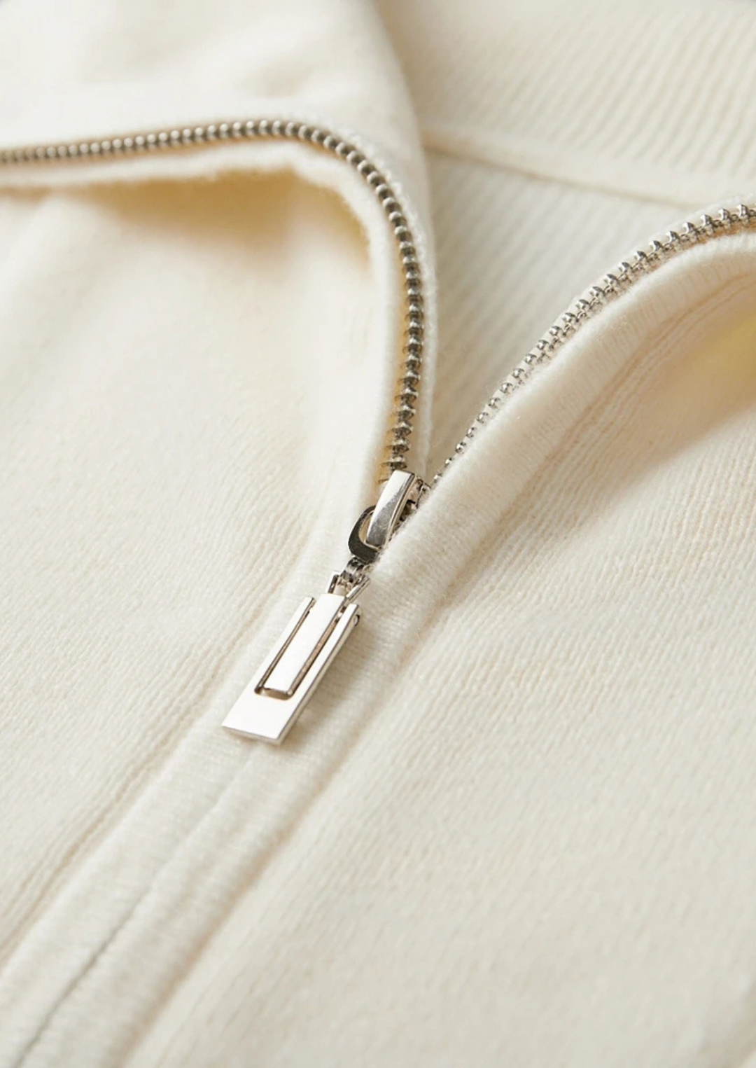 Cashmere Ribbed Half-Zip Sweater ivory image 5 #color_ivory