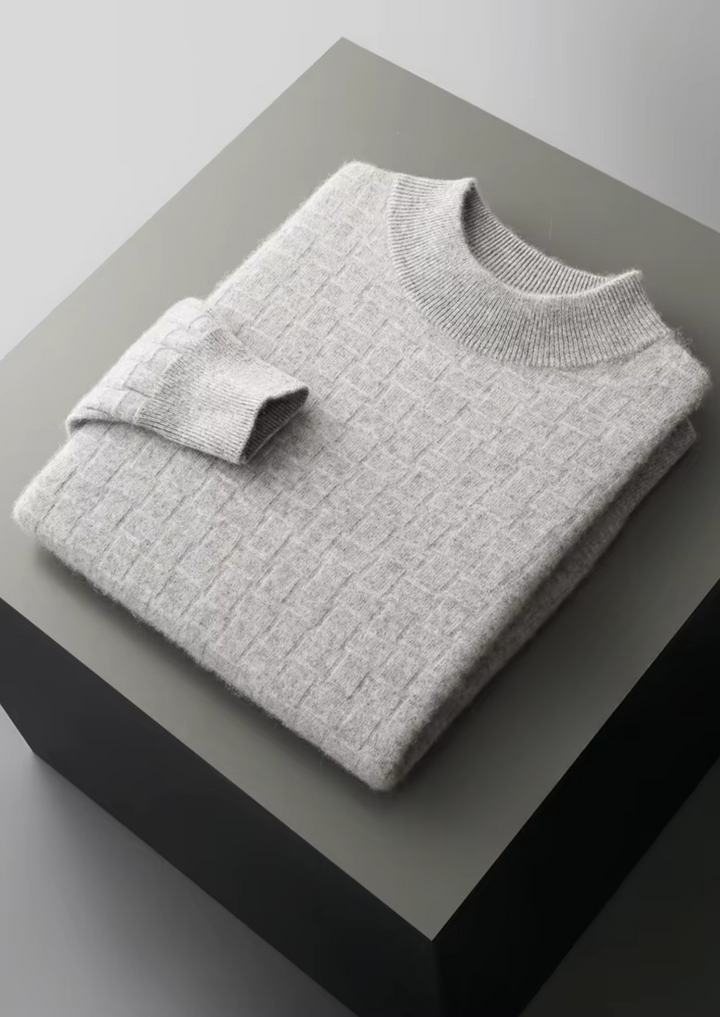 Pure Merino Textured Mockneck light gray image 3 #color_light-gray