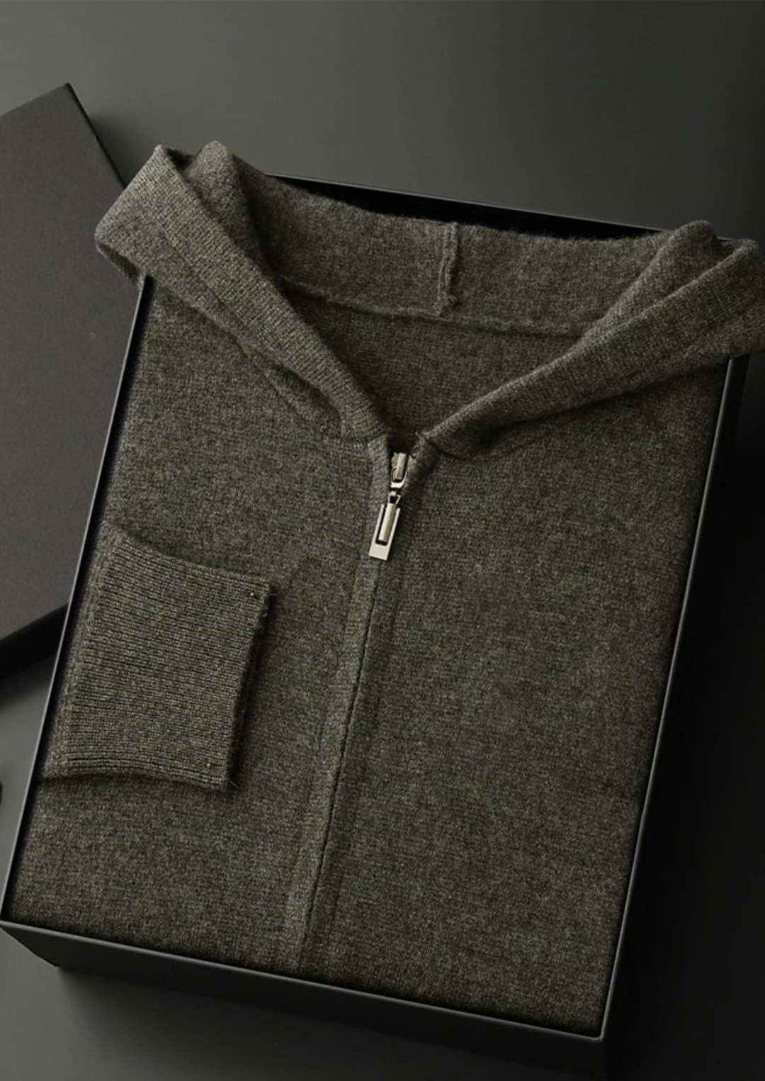 Cashmere Zip Hoodie olive image 1 #color_olive