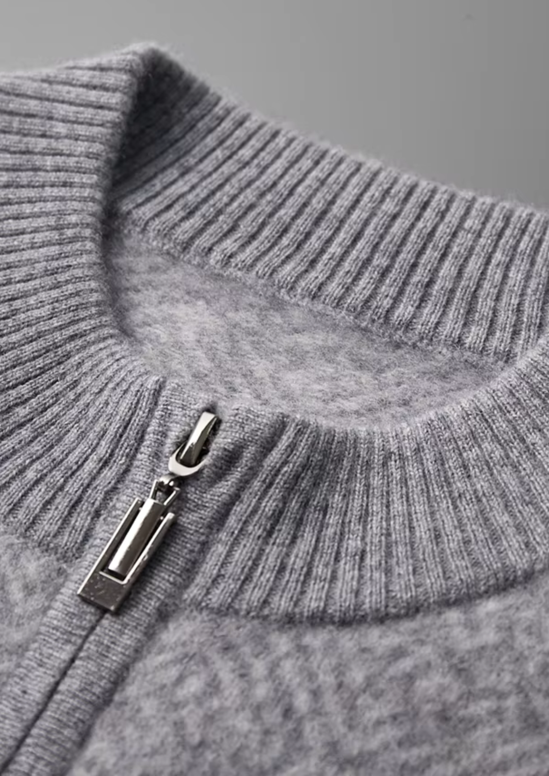 Cashmere Patterned Half-Zip Sweater gray image 2 #color_gray
