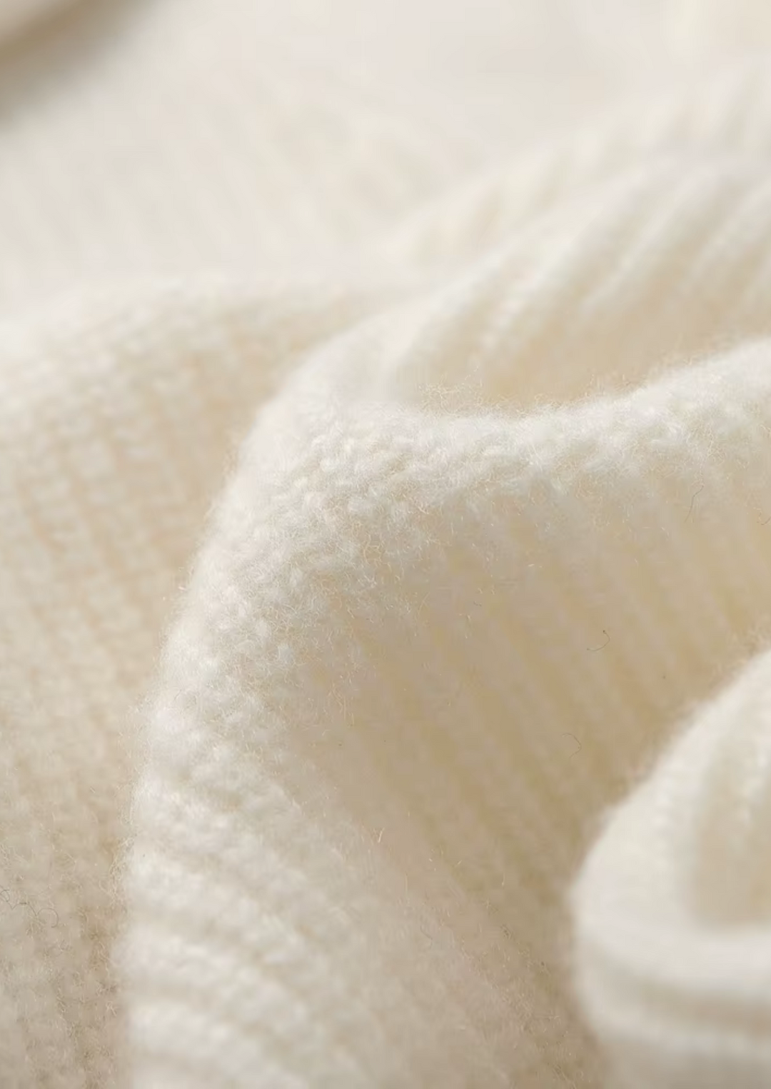 Cashmere Ribbed V-Neck Sweater ivory image 9 #color_ivory