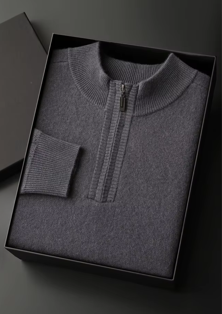 Cashmere Half-Zip Sweater dark gray image 1 #color_dark-gray
