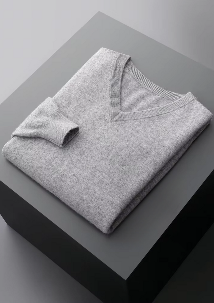 Pure Merino V-Neck Sweater light gray image 1 #color_light-gray