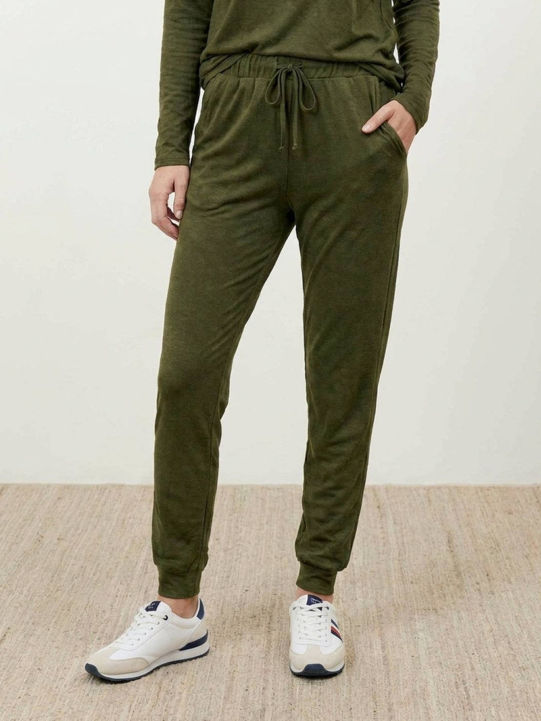 Cozy Chic Two-Piece Sweatsuit Set army green image 5 