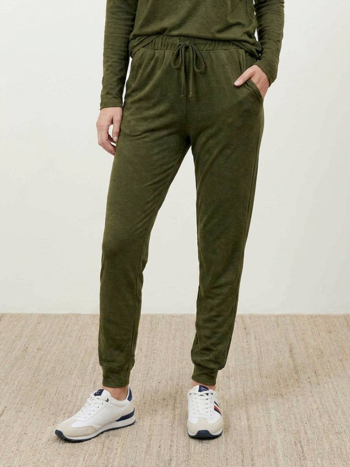 Cozy Chic Two-Piece Sweatsuit Set army green image 5 