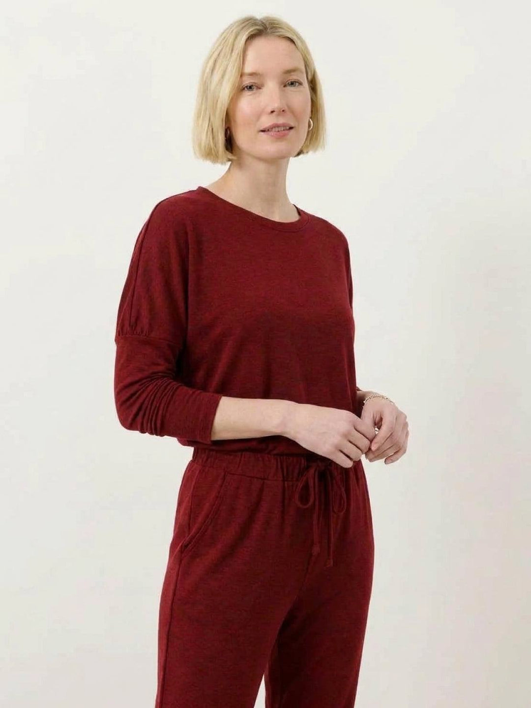 Cozy Chic Two-Piece Sweatsuit Set red image 4 