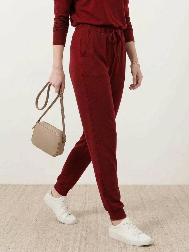 Cozy Chic Two-Piece Sweatsuit Set red image 5 
