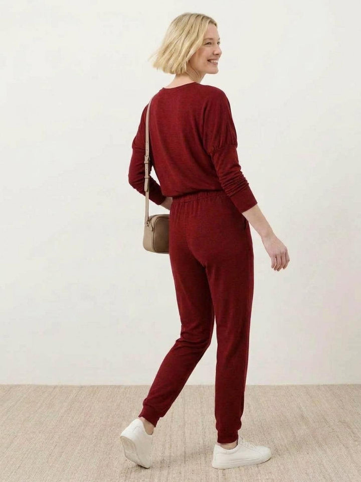 Cozy Chic Two-Piece Sweatsuit Set red image 6 