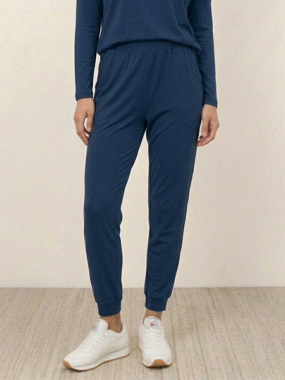 Cozy Chic Two-Piece Sweatsuit Set navy blue image 5 