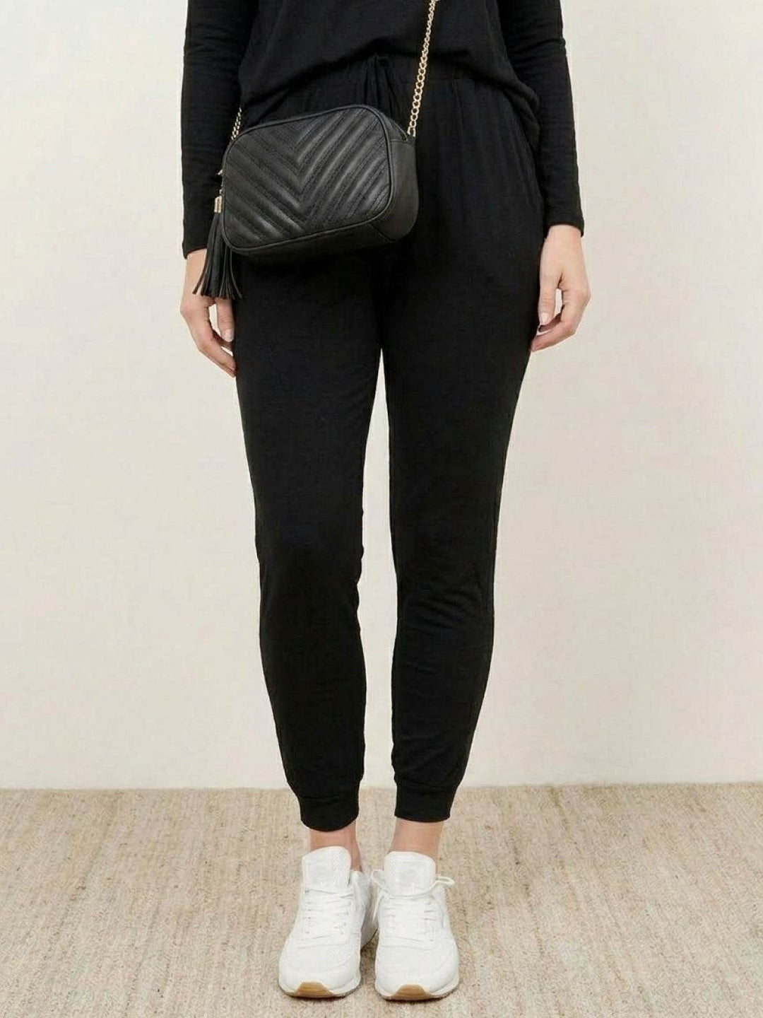 Cozy Chic Two-Piece Sweatsuit Set black image 5 