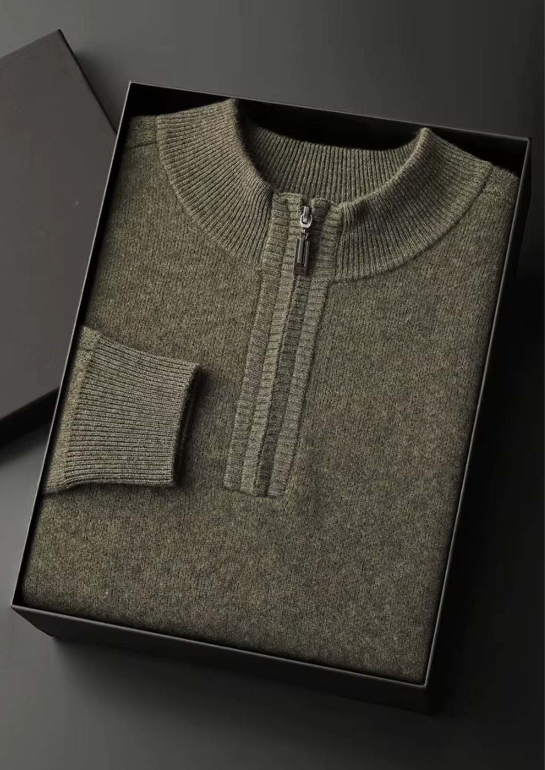 Cashmere Half-Zip Sweater olive image 1 #color_olive