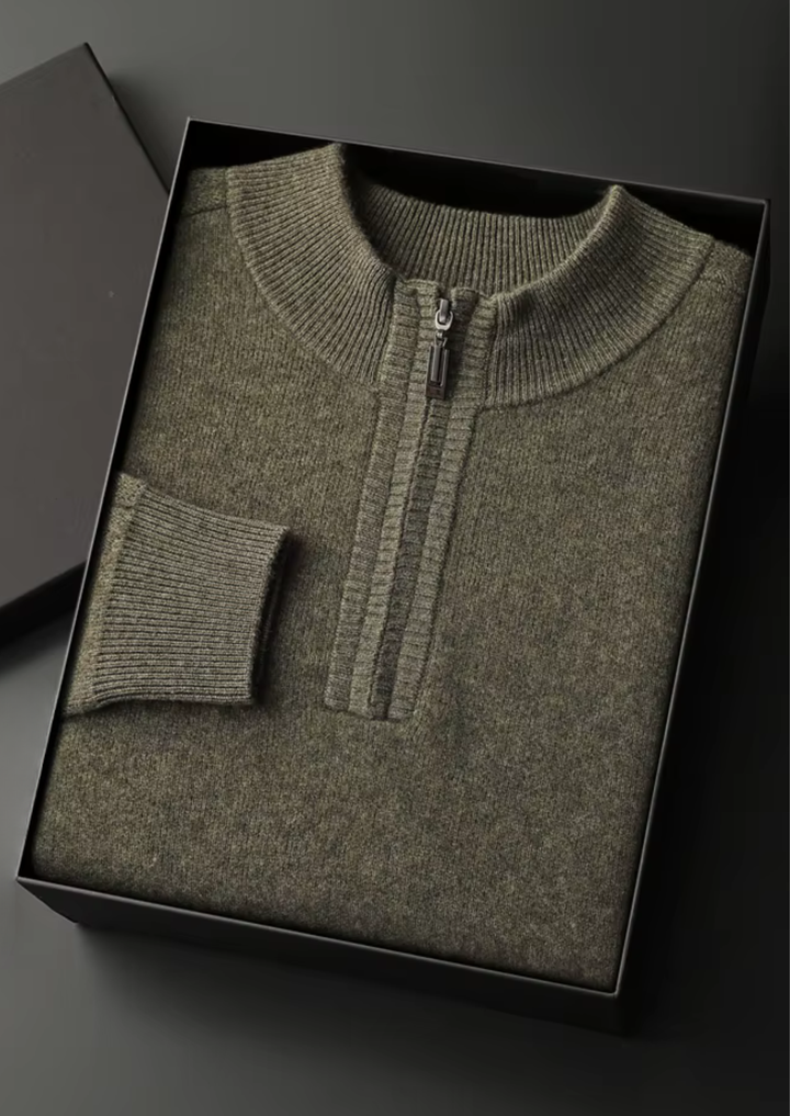 Cashmere Half-Zip Sweater olive image 1 #color_olive