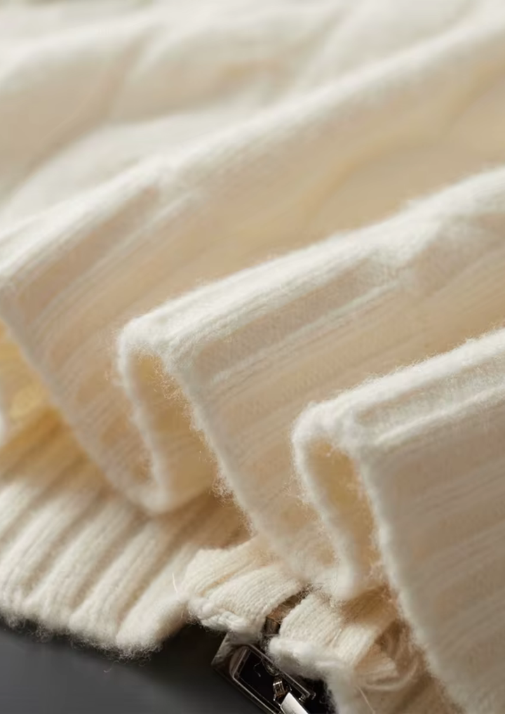 Pure Merino Dual Zip Cable Cardigan ivory image 6 #color_ivory