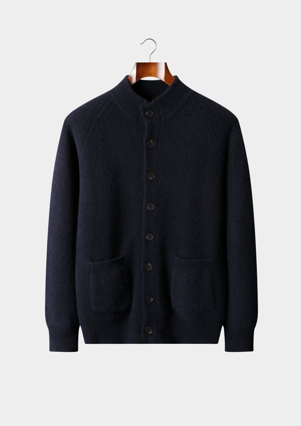 Pure Cashmere Button Overshirt navy blue image 1 #color_navy-blue