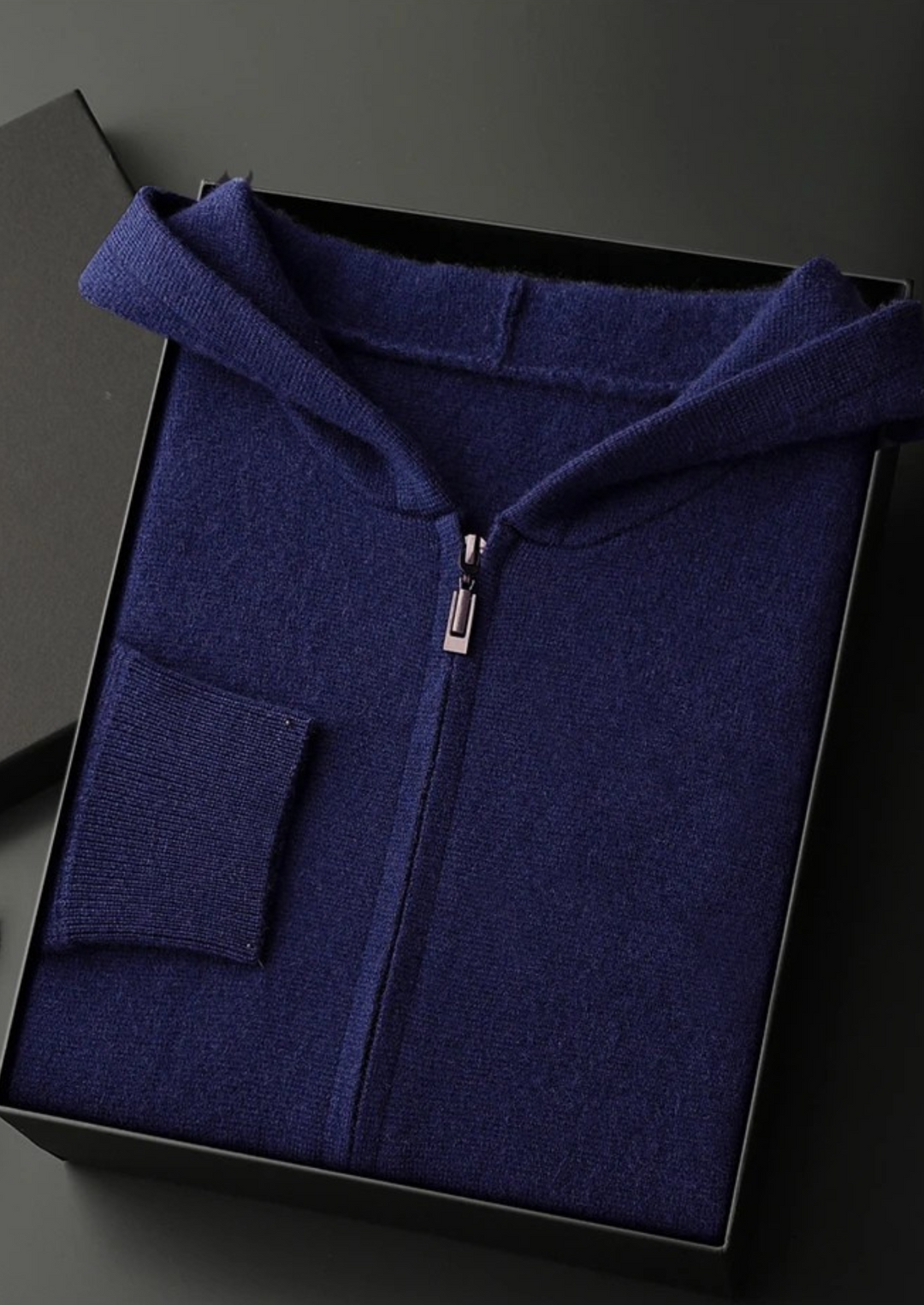 Cashmere Zip Hoodie navy blue image 1 #color_navy-blue