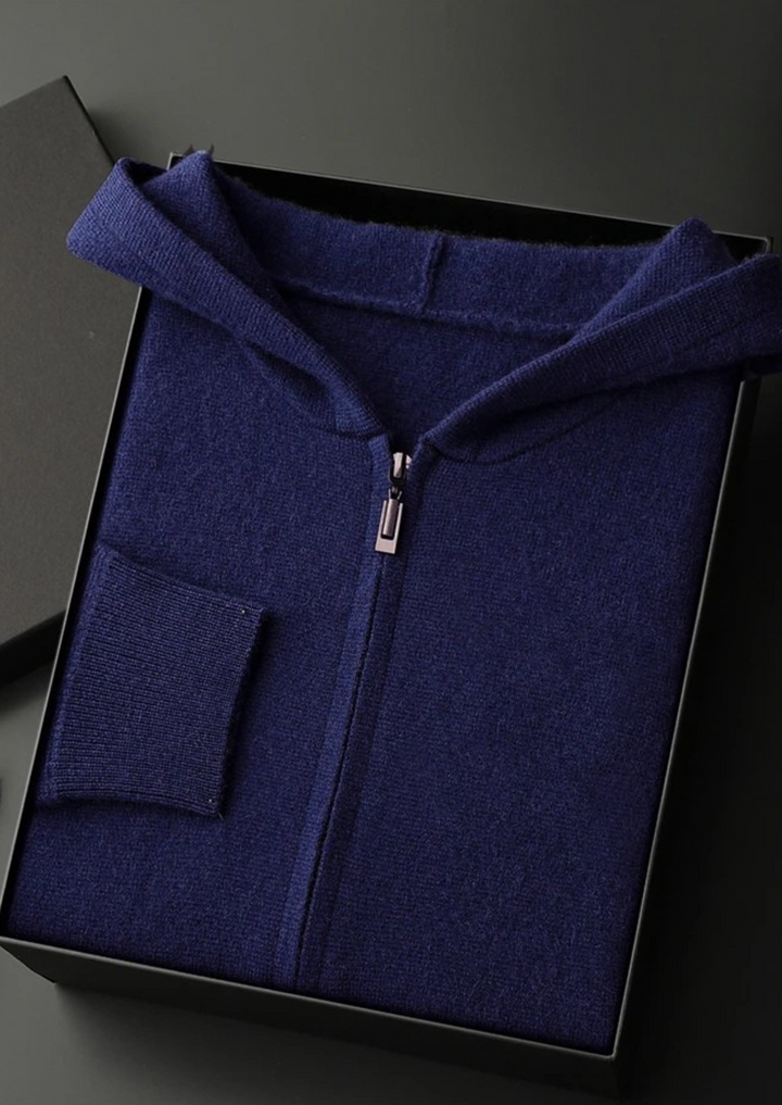 Cashmere Zip Hoodie navy blue image 1 #color_navy-blue