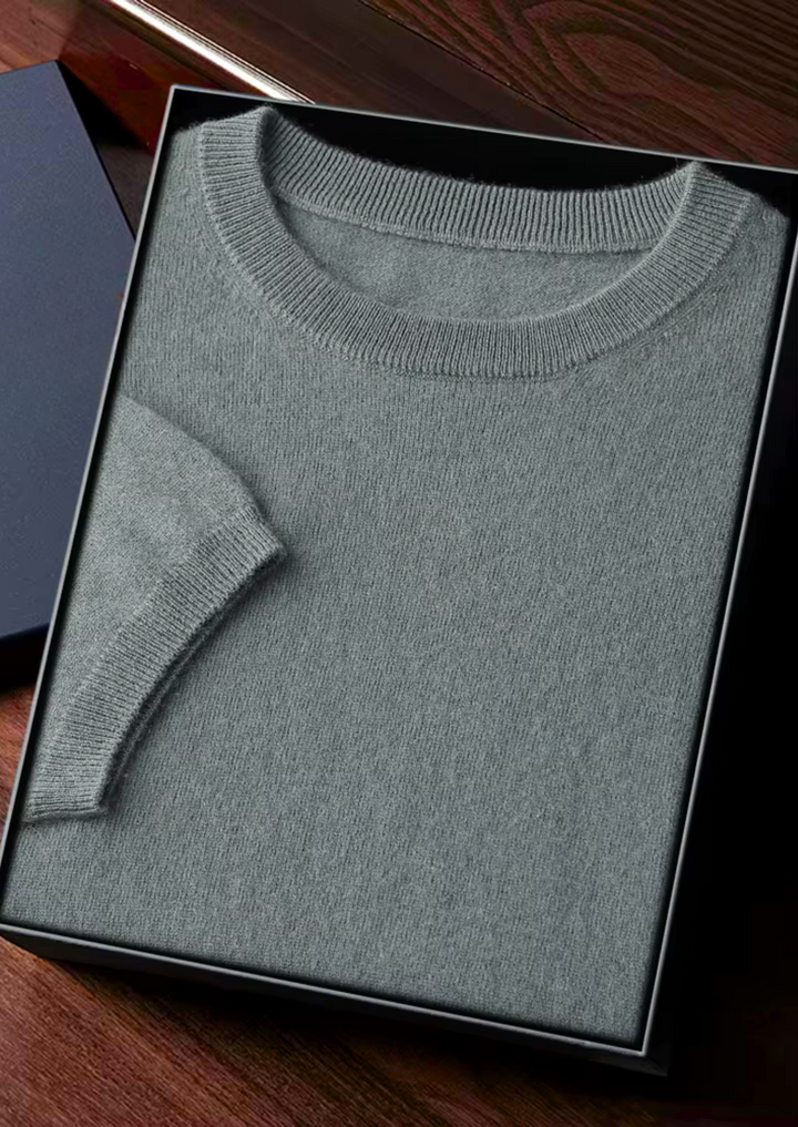 Cashmere Crewneck T-Shirt shadow flint image 1 #color_shadow-flint