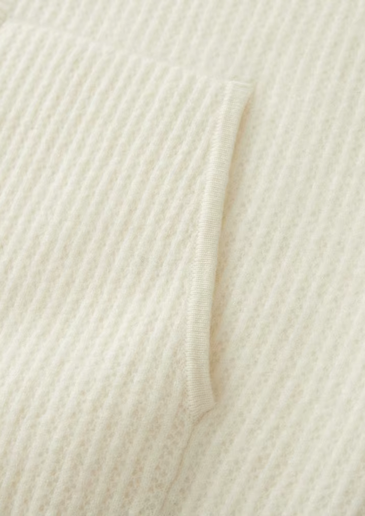 Pure Merino Ribbed Zip Hoodie cream white image 4 #color_cream-white