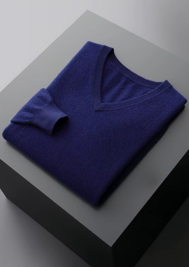 Pure Merino V-Neck Sweater navy blue image 1 #color_navy-blue