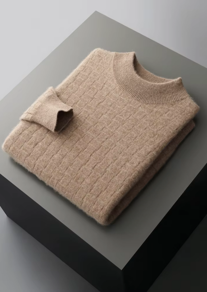 Pure Merino Textured Mockneck beige image 1 #color_beige