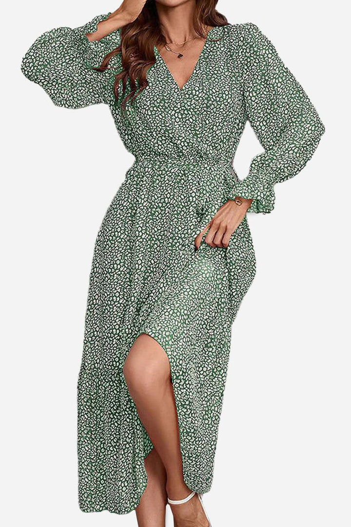 Bloom Wrap Midi Dress blooming green image 1 