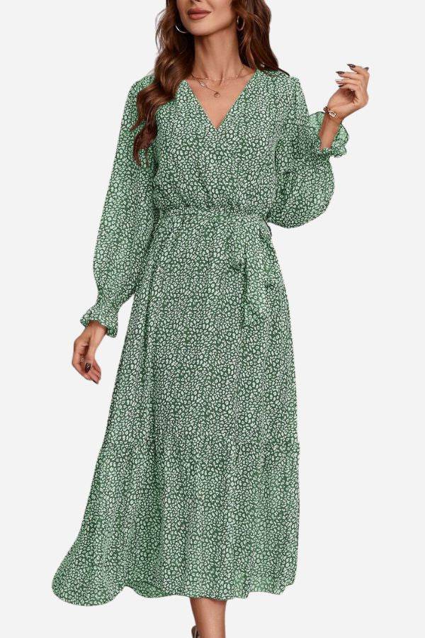 Bloom Wrap Midi Dress blooming green image 2 