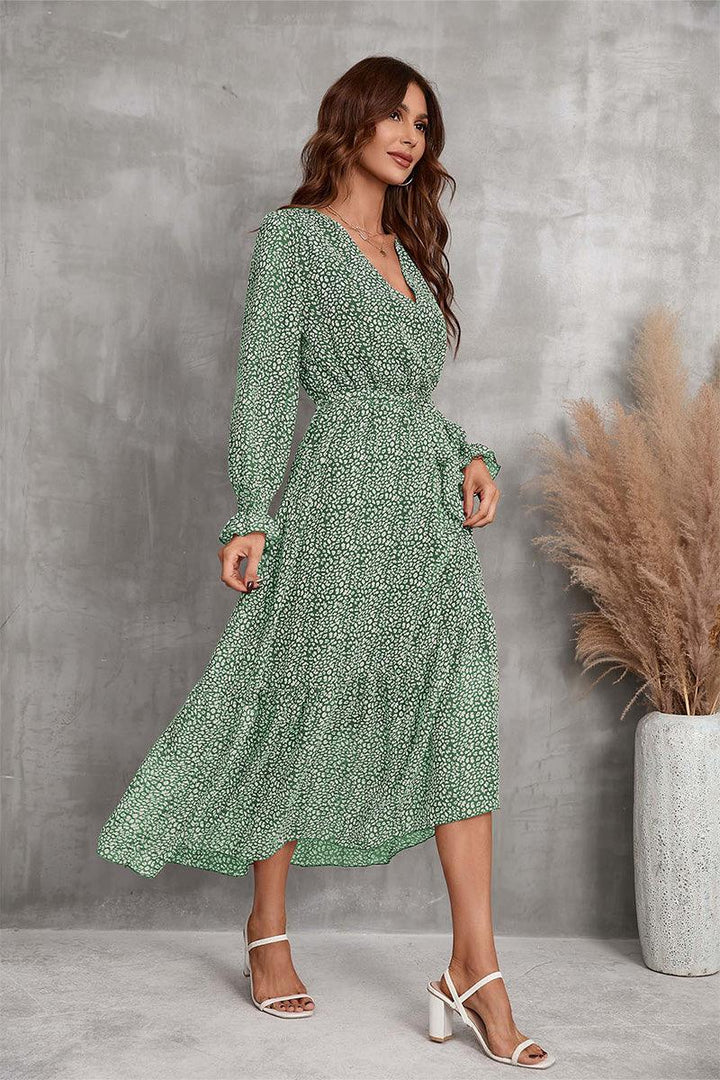 Bloom Wrap Midi Dress blooming green image 3 