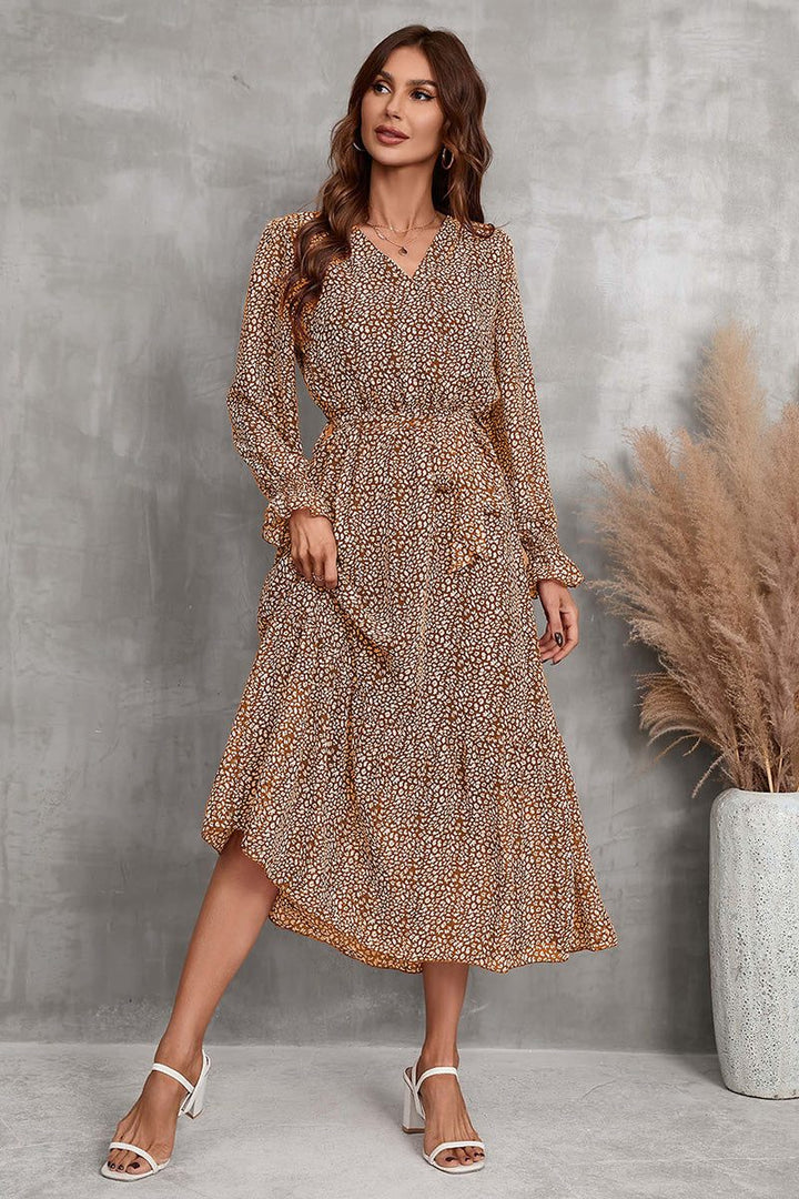 Bloom Wrap Midi Dress blooming brown image 2 