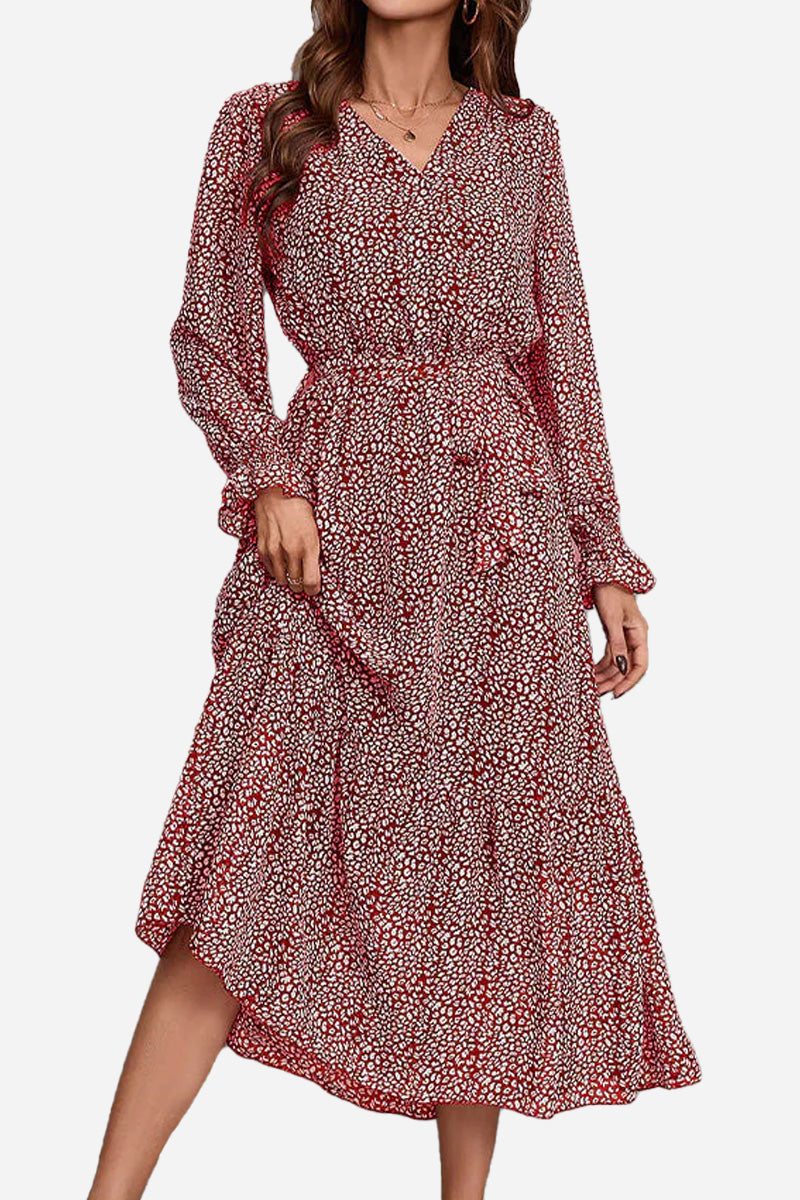 Bloom Wrap Midi Dress blooming red image 1 