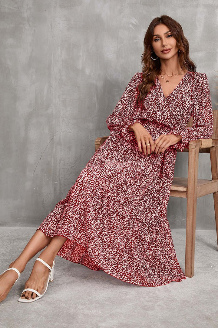 Bloom Wrap Midi Dress blooming red image 2 