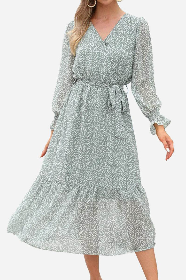 Bloom Wrap Midi Dress blooming light green image 1 