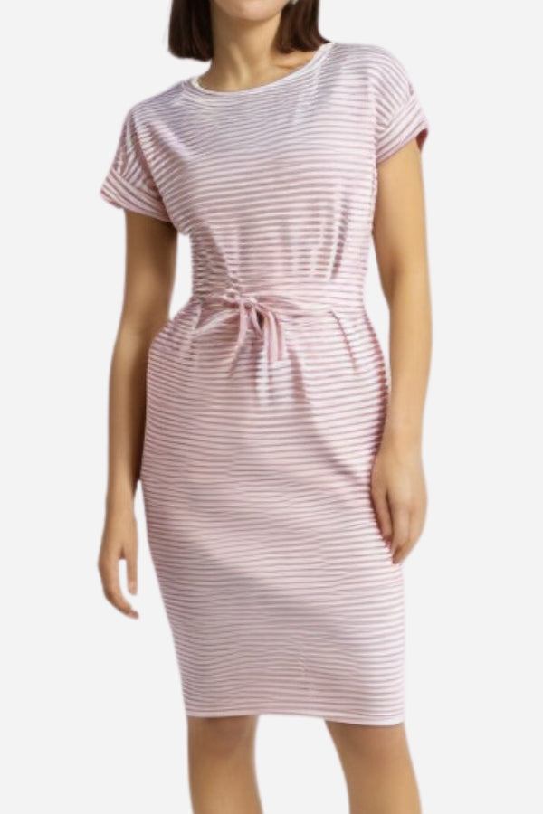 Airy Stripe Sheath Cotton Dress light pink stripe image 1 