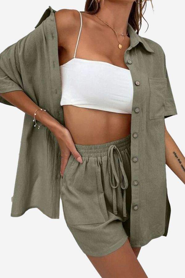 Sunny Day Vibrance: Two-Piece Set army green image 1 