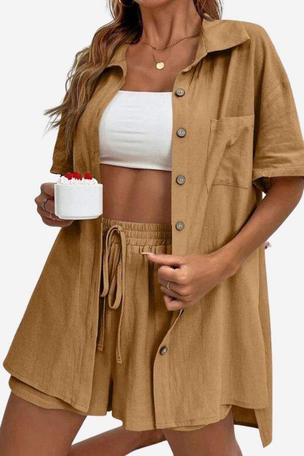Sunny Day Vibrance: Two-Piece Set light brown image 1 