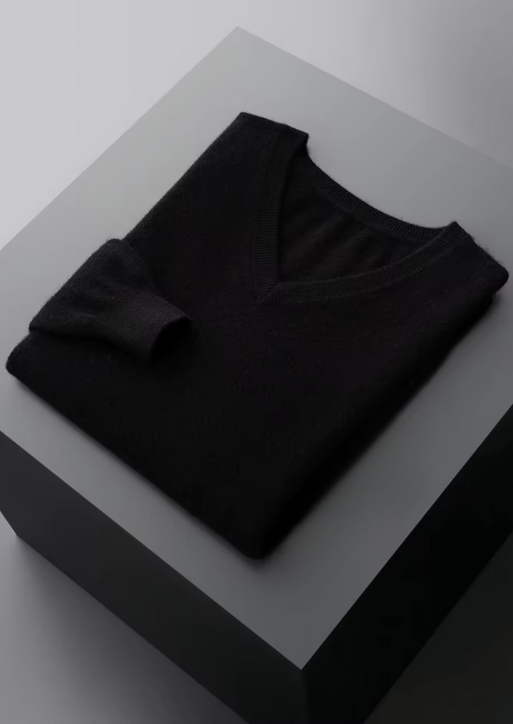 Pure Merino V-Neck Sweater black image 1 #color_black