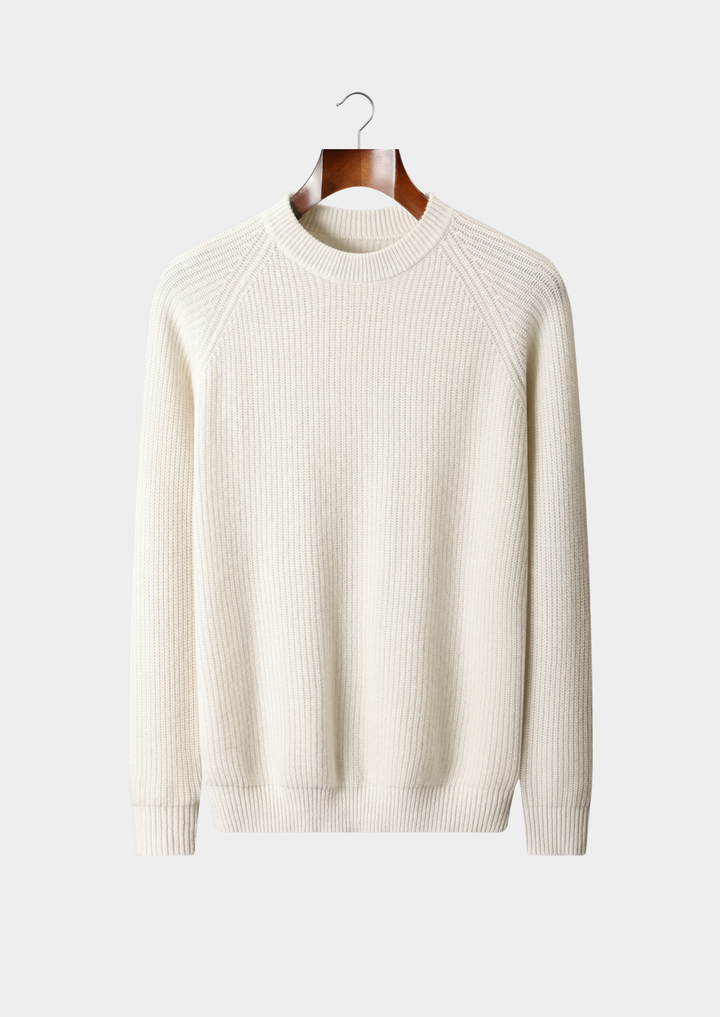 Pure Merino Ribbed Raglan Crewneck ivory image 1 #color_ivory