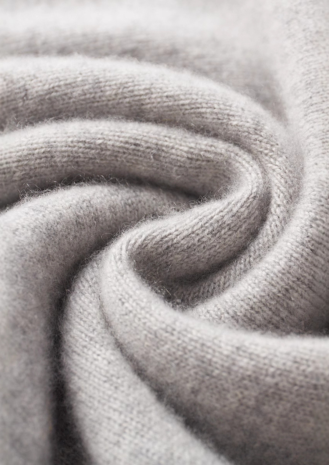 Pure Cashmere Light Gray Mockneck Sweater light gray image 3 #color_light-gray