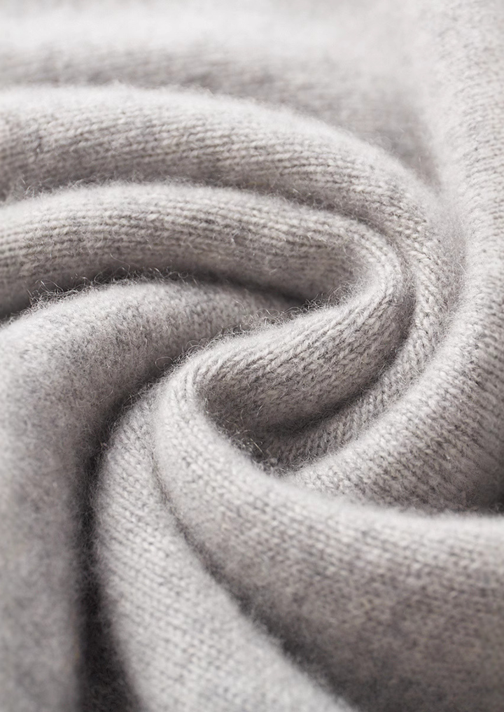 Pure Cashmere Light Gray Mockneck Sweater light gray image 3 #color_light-gray