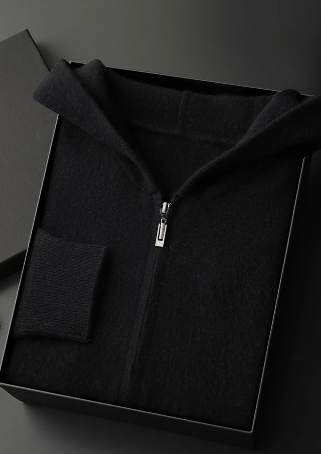 Cashmere Zip Hoodie black image 1 #color_black