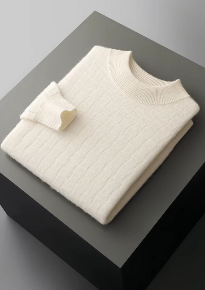 Pure Merino Textured Mockneck ivory image 1 #color_ivory