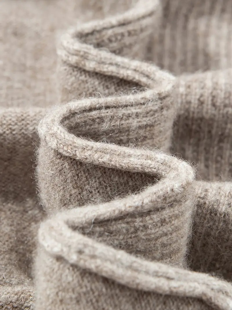 Premium Heavyweight 100% Wool Winter Cable Sweater