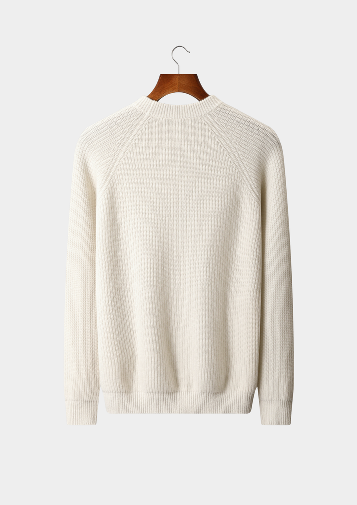 Pure Merino Ribbed Raglan Crewneck ivory image 2 #color_ivory