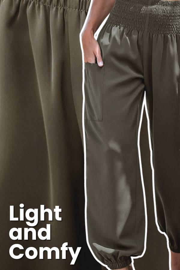Boho Dreamer High-Waist Elastic Pants beige image 5 