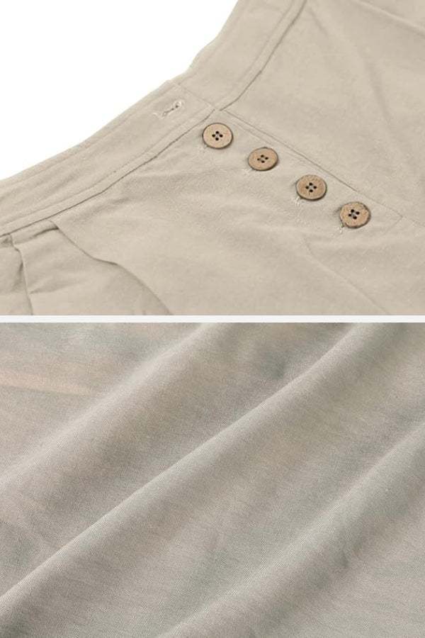 Button Front High Waist Palazzo Pants black image 4 