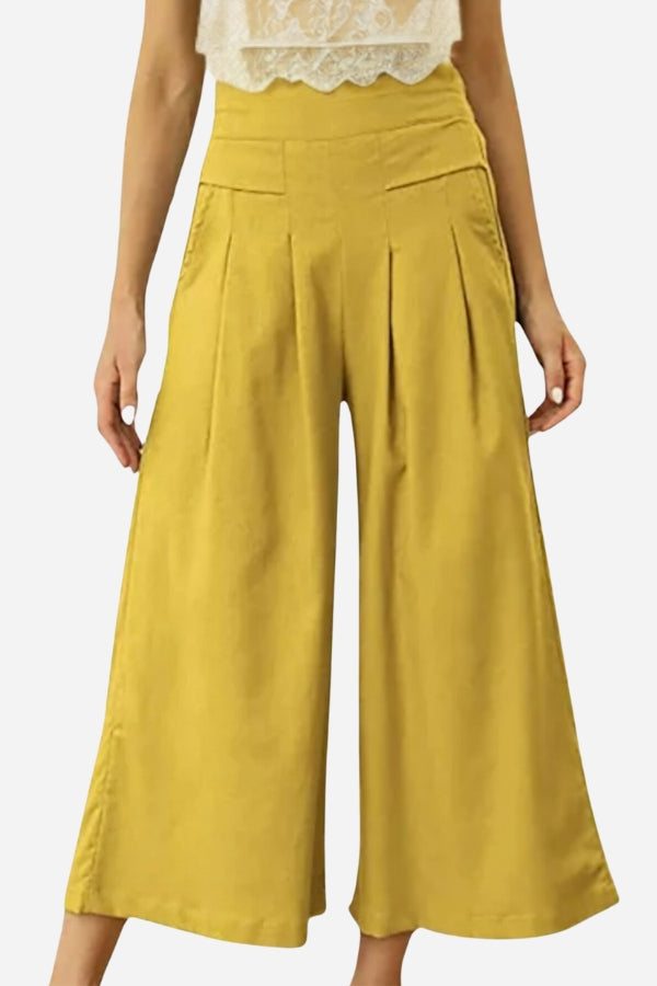 Sun-Kissed Elegance Lightweight Palazzos yellow image 1 